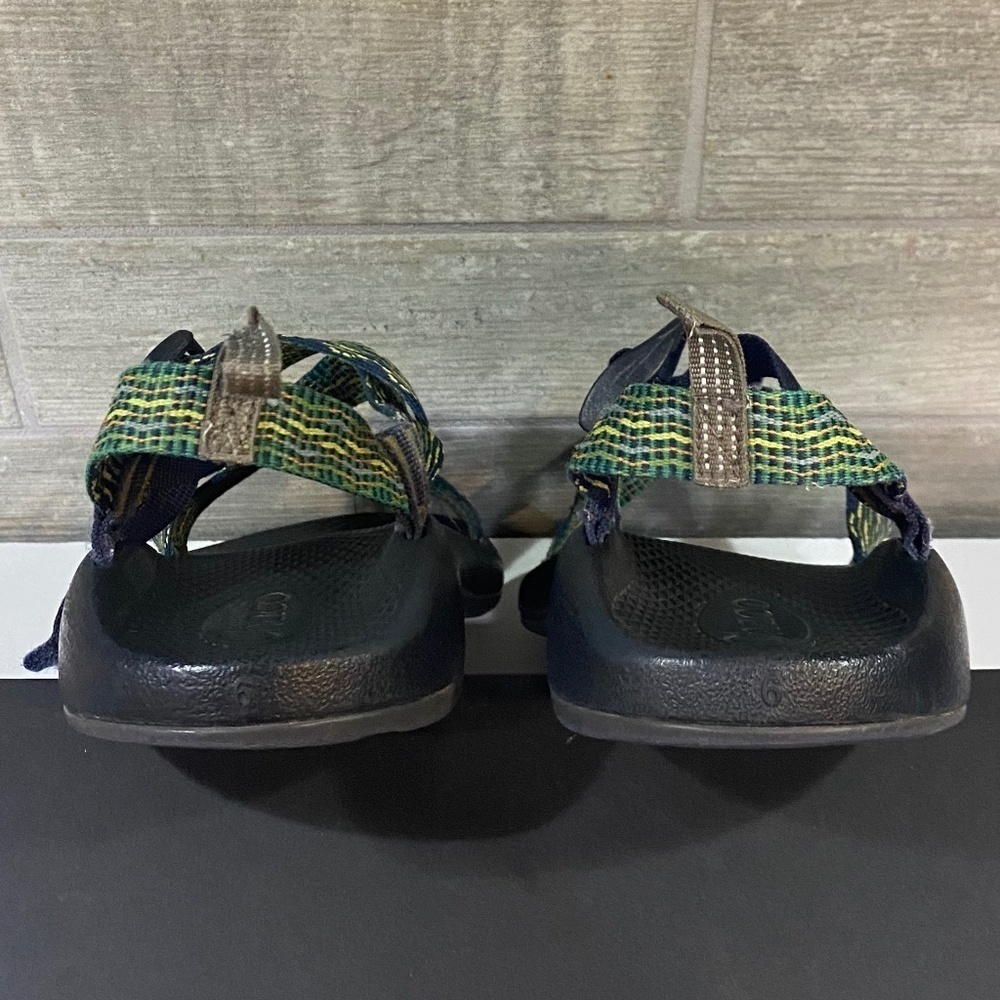 Chaco Z1 Eco Tread Unisex Sandals- Women's 9/Men's 8- Blue/Green/Yellow - Picture 12 of 15